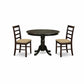 Hlan3-Cap-C 3 Pc Kitchen Nook Dining Set-Round Kitchen Table And 2 Slatted Back Kitchen Chairs. By East West Furniture | Dining Sets | Modishstore
