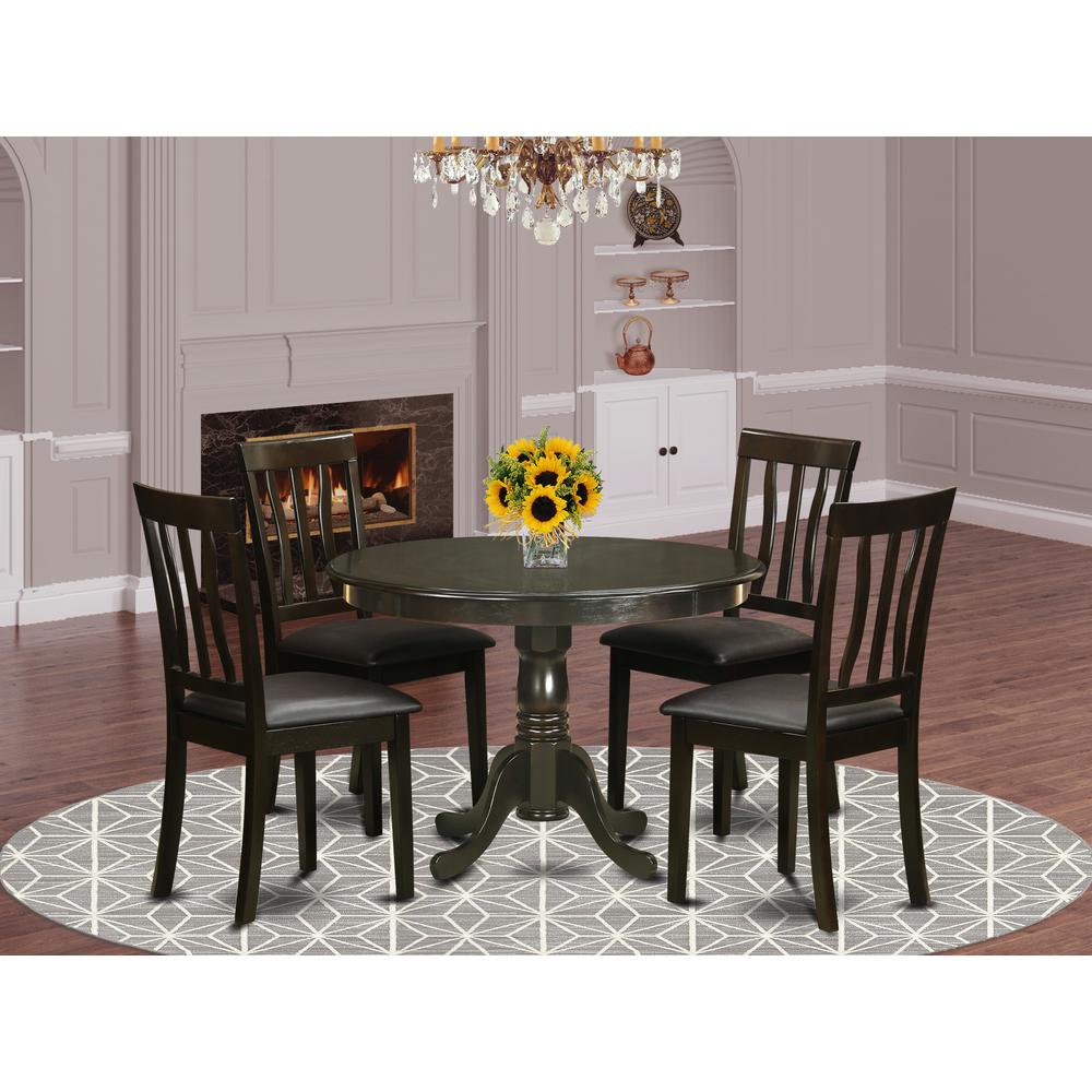 5 Pc Small Kitchen Table And Chairs Set--Small Kitchen Table And 4 Dinette Chairs. By East West Furniture | Dining Sets | Modishstore
