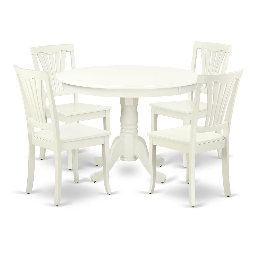 Dining Room Set Linen White HLAV5-LWH-W By East West Furniture | Dining Sets | Modishstore - 2