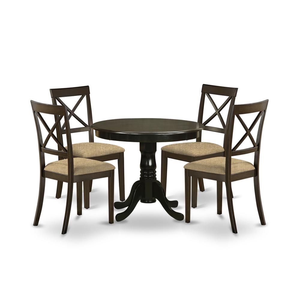 Hlbo5-Cap-C 5 Pc Small Kitchen Table And Chairs Set-Kitchen Table And 4 Chairs By East West Furniture | Dining Sets | Modishstore