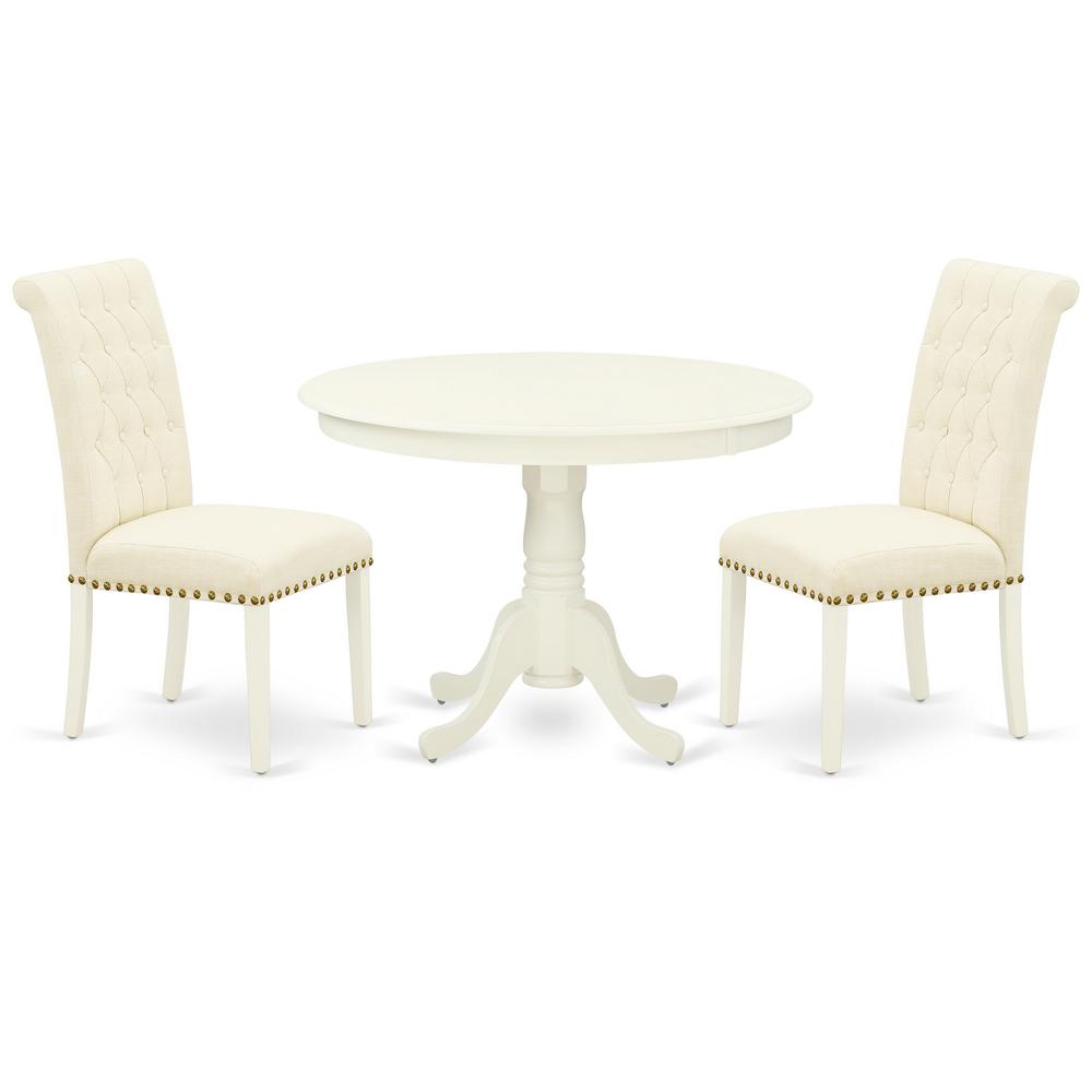 Dining Room Set Linen White HLBR3-LWH-02 By East West Furniture | Dining Sets | Modishstore - 2