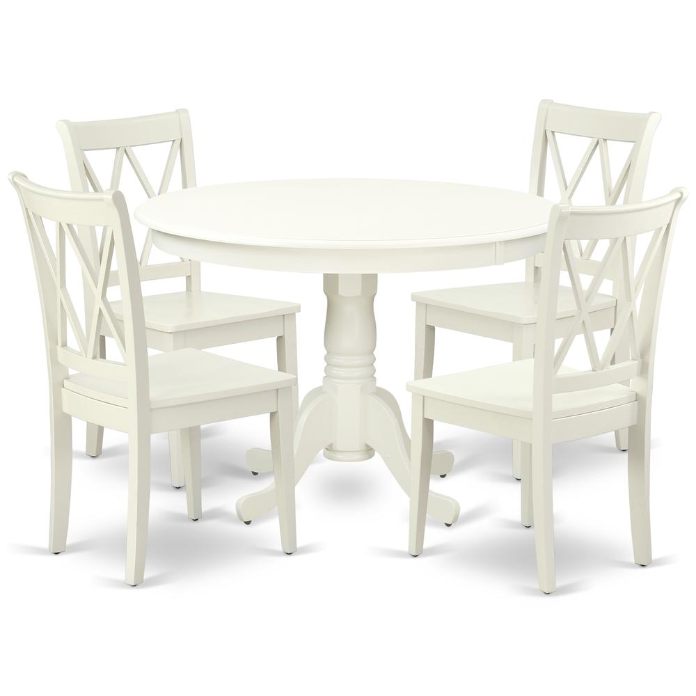 Dining Room Set Linen White HLCL5-LWH-W By East West Furniture | Dining Sets | Modishstore - 2