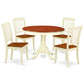 Dining Room Set Buttermilk & Cherry HLDA5-BMK-W By East West Furniture | Dining Sets | Modishstore - 2
