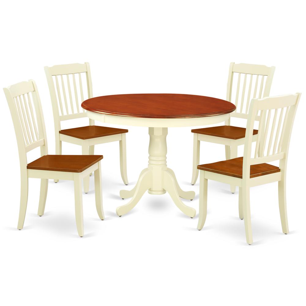 Dining Room Set Buttermilk & Cherry HLDA5-BMK-W By East West Furniture | Dining Sets | Modishstore - 2