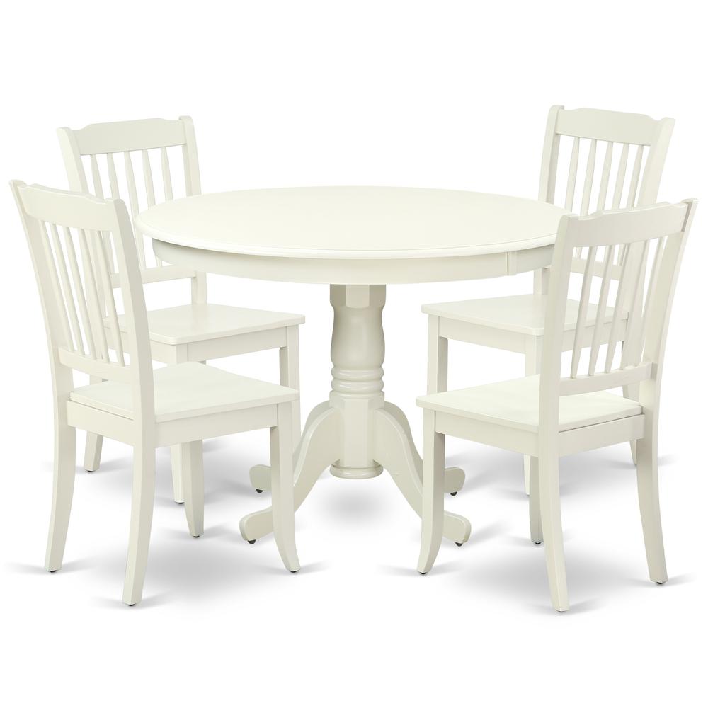 Dining Room Set Linen White HLDA5-LWH-W By East West Furniture | Dining Sets | Modishstore - 2
