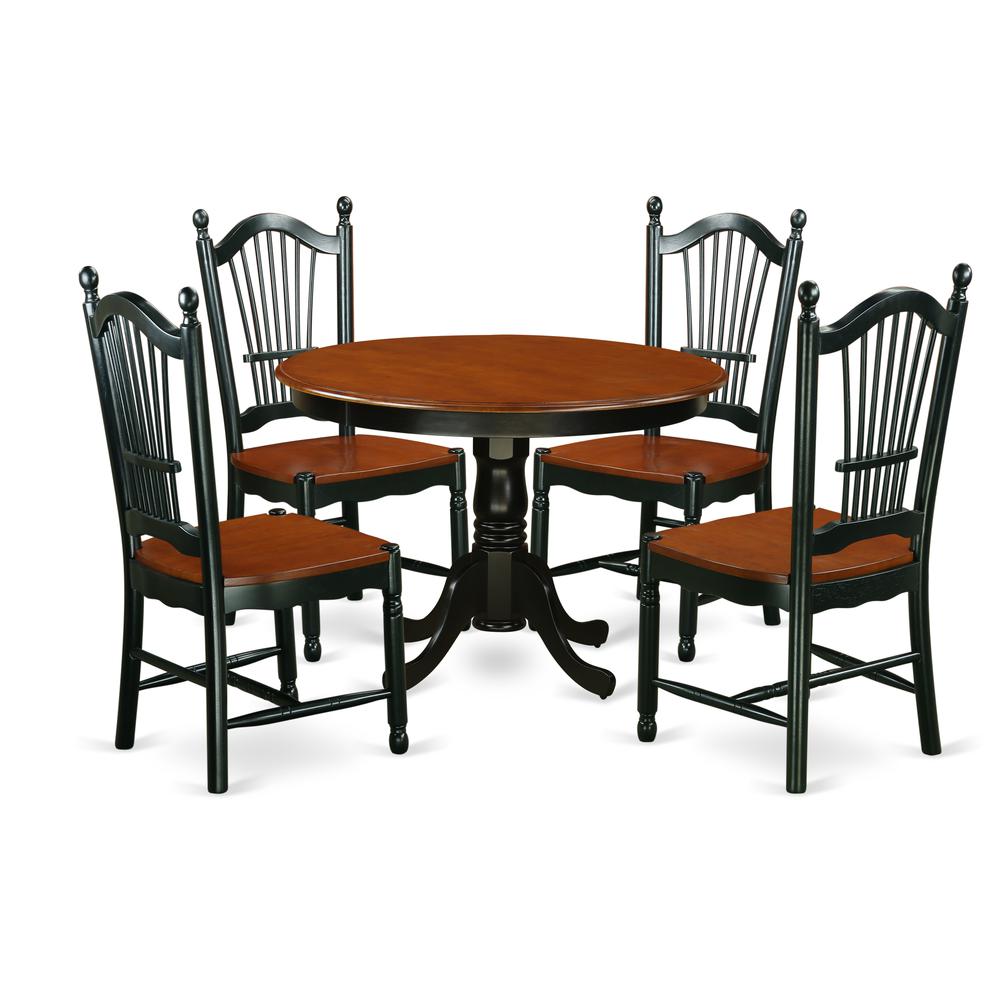 Dining Room Set Black & Cherry HLDO5-BCH-W By East West Furniture | Dining Sets | Modishstore - 2