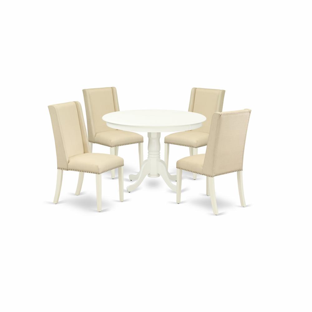 Dining Room Set Linen White HLFL5-LWH-01 By East West Furniture | Dining Sets | Modishstore - 2