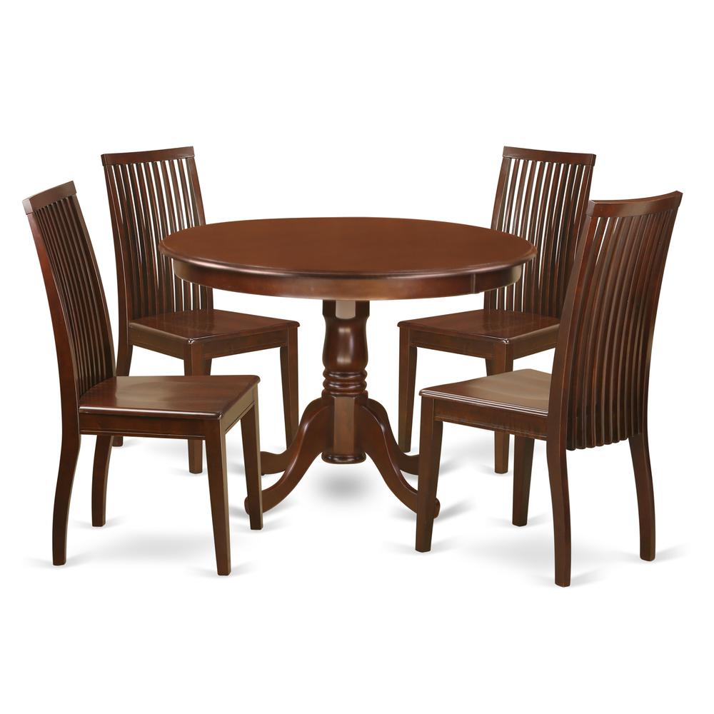Dining Room Set Mahogany HLIP5-MAH-W By East West Furniture | Dining Sets | Modishstore - 2
