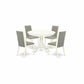 Dining Room Set Linen White HLLA5-LWH-06 By East West Furniture | Dining Sets | Modishstore - 2