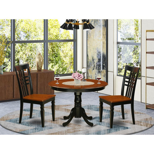 3 Pc Set With A Kitchen Table And 2 Microfiber Dinette Chairs In Black And Cherry By East West Furniture | Dining Sets | Modishstore