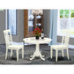 3 Pc Set With A Round Small Table And 2 Wood Dinette Chairs In Linen White By East West Furniture | Dining Sets | Modishstore