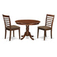 3 Pc Set With A Kitchen Table And 2 Linen Seat Dinette Kitchen Chairs In Mahogany By East West Furniture | Dining Sets | Modishstore