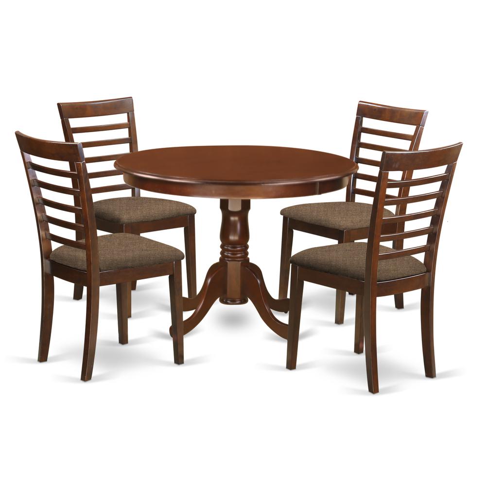 5 Pc Set With A Kitchen Table And 4 Kitchen Chairs In Mahogany By East West Furniture | Dining Sets | Modishstore
