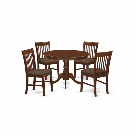 5 Pc Set With A Kitchen Table And 4 Dinette Chairs In Mahogany By East West Furniture | Dining Sets | Modishstore