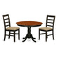 3 Pc Set With A Dining Table And 2 Dinette Chairs In Black And Cherry By East West Furniture | Dining Sets | Modishstore