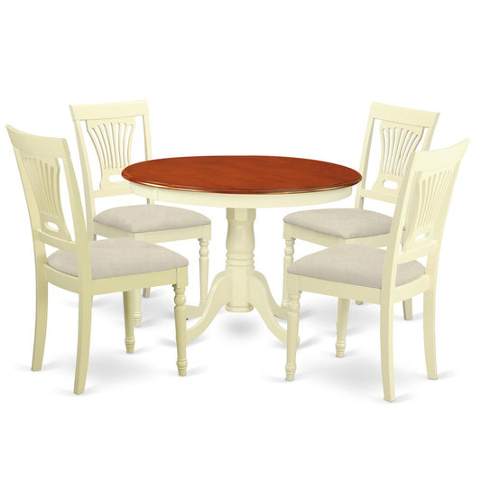 5 Pc Set With A Dining Table And 4 Dinette Chairs In Buttermilk And Cherry . By East West Furniture | Dining Sets | Modishstore