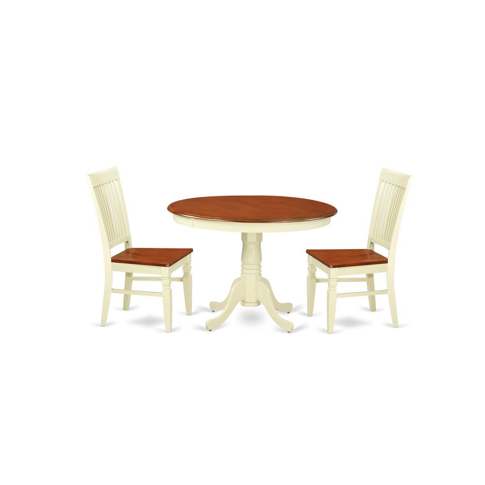 Dining Room Set Buttermilk & Cherry HLWE3-BMK-W By East West Furniture | Dining Sets | Modishstore - 2