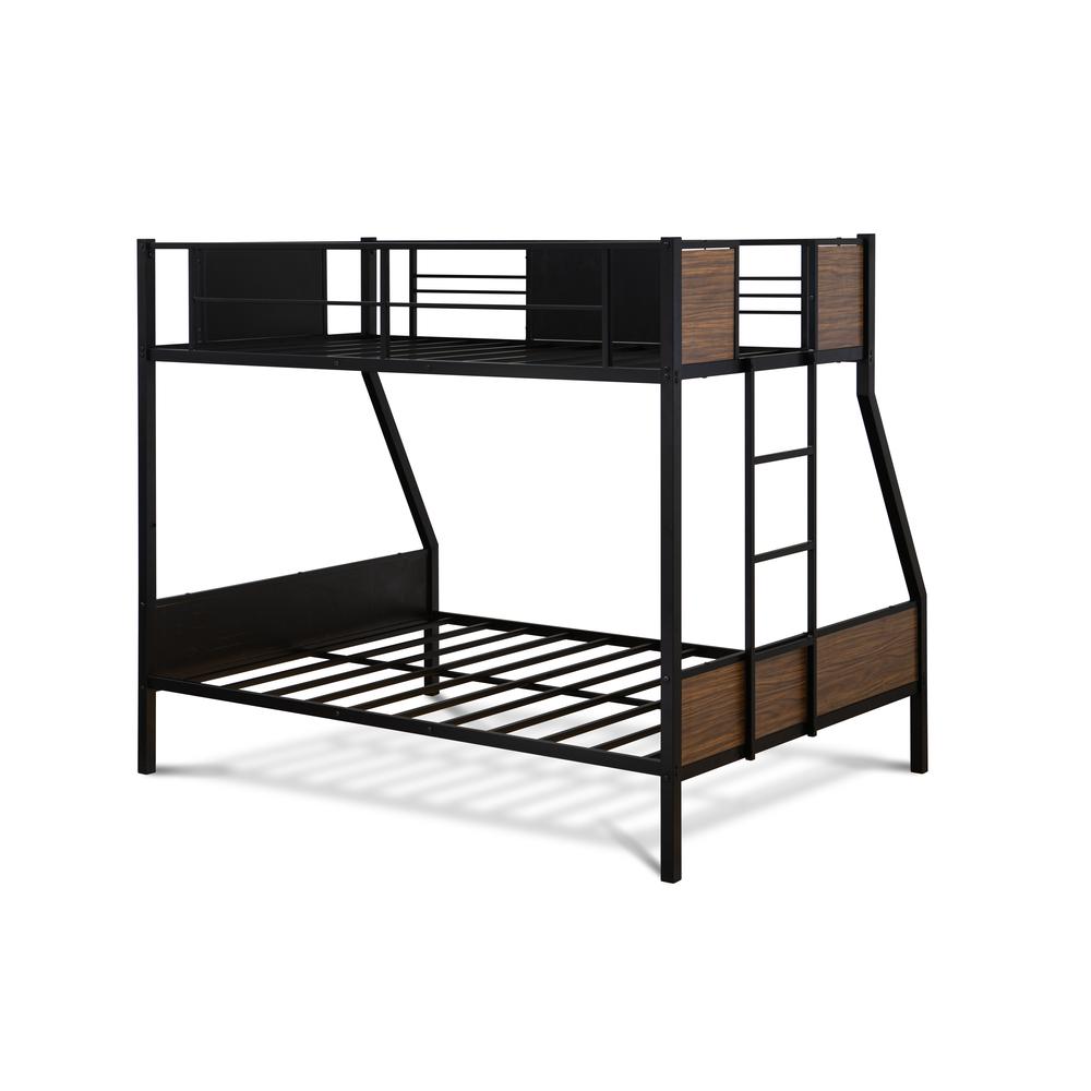 Jackson Full Twin Bunk Bed In Powder Coating Black Color By East West Furniture | Beds | Modishstore - 4