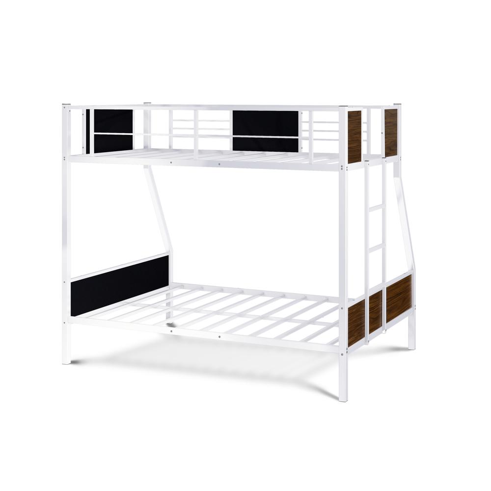 Jackson Full Twin Bunk Bed In Powder Coating White Color By East West Furniture | Beds | Modishstore - 4
