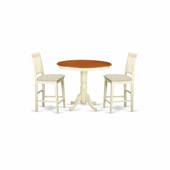 Javn3-Whi-C 3 Pcpub Table Set - Counter Height Table And 2 Counter Height Chairs. By East West Furniture