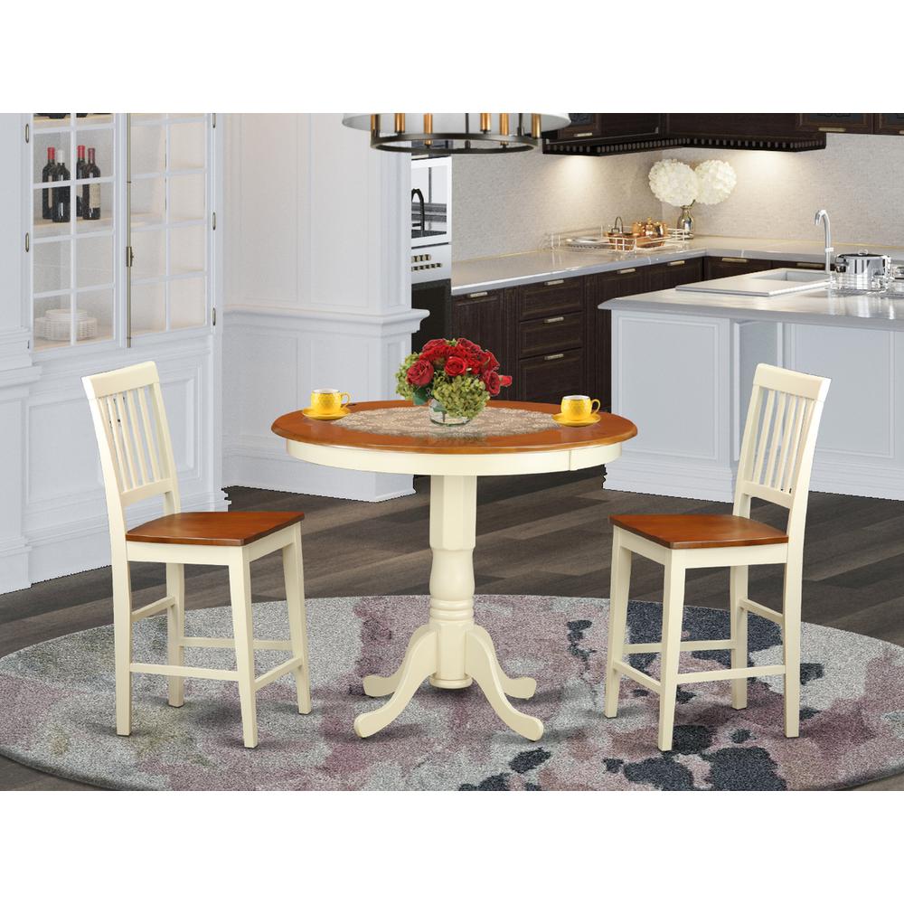 3 Pc Counter Height Dining Set-Counter Height Table And 2 Kitchen Chairs By East West Furniture | Dining Sets | Modishstore