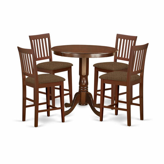 Javn5-Mah-C 5 Pc Pub Table Set - Counter Height Table And 4 Dining Chairs. By East West Furniture | Bar Stools & Table | Modishstore