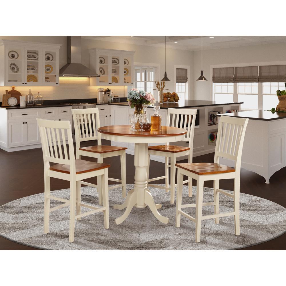 5 Pc Counter Height Dining Set-High Table And 4 Kitchen Chairs By East West Furniture | Dining Sets | Modishstore