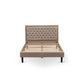 Platform Queen Size Bed - Dark Khaki Linen Fabric Upholestered Bed Headboard By East West Furniture | Beds | Modishstore - 2