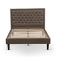 Platform Full Bed Frame - Brown Linen Fabric Upholestered Bed Headboard By East West Furniture | Beds | Modishstore - 2