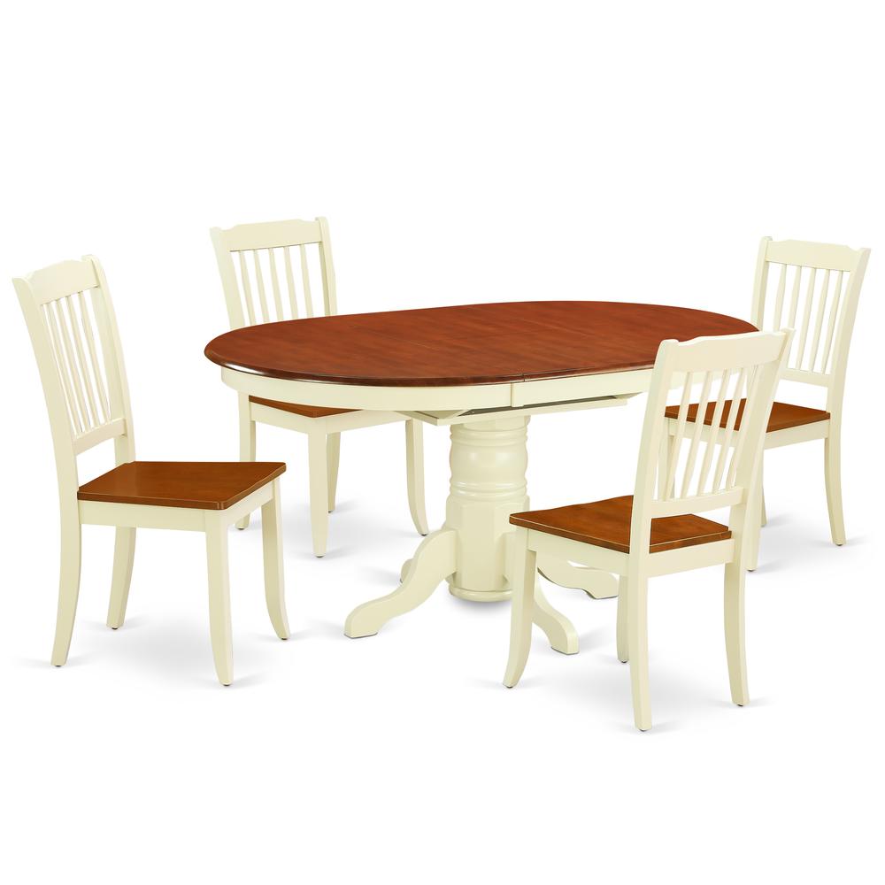 Dining Room Set Buttermilk & Cherry KEDA5-BMK-W By East West Furniture | Dining Sets | Modishstore - 2