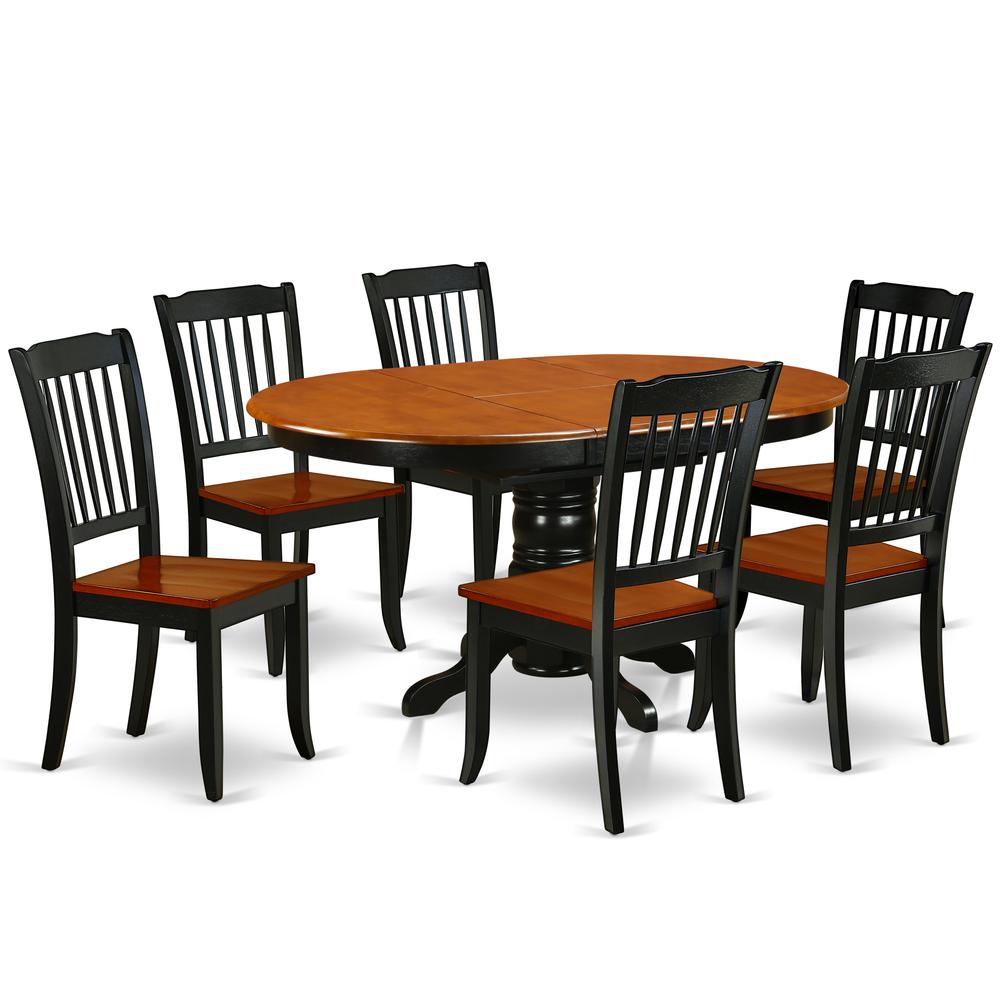 Dining Room Set Black & Cherry KEDA7-BCH-W By East West Furniture | Dining Sets | Modishstore - 2