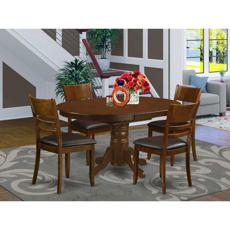 5 Pc Kenley With A 18" Leaf And 4 Leather Chairs By East West Furniture | Dining Sets | Modishstore