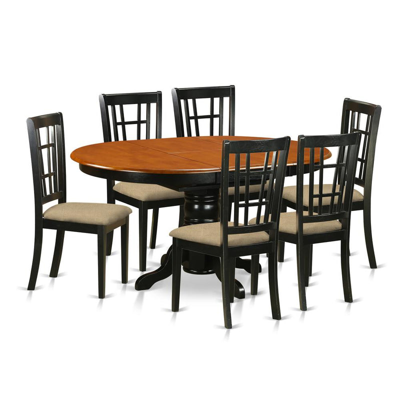 Keni7-Bch-C 7 Pc Kitchen Table Set-Dining Table And 6 Wooden Kitchen Chairs By East West Furniture | Dining Sets | Modishstore