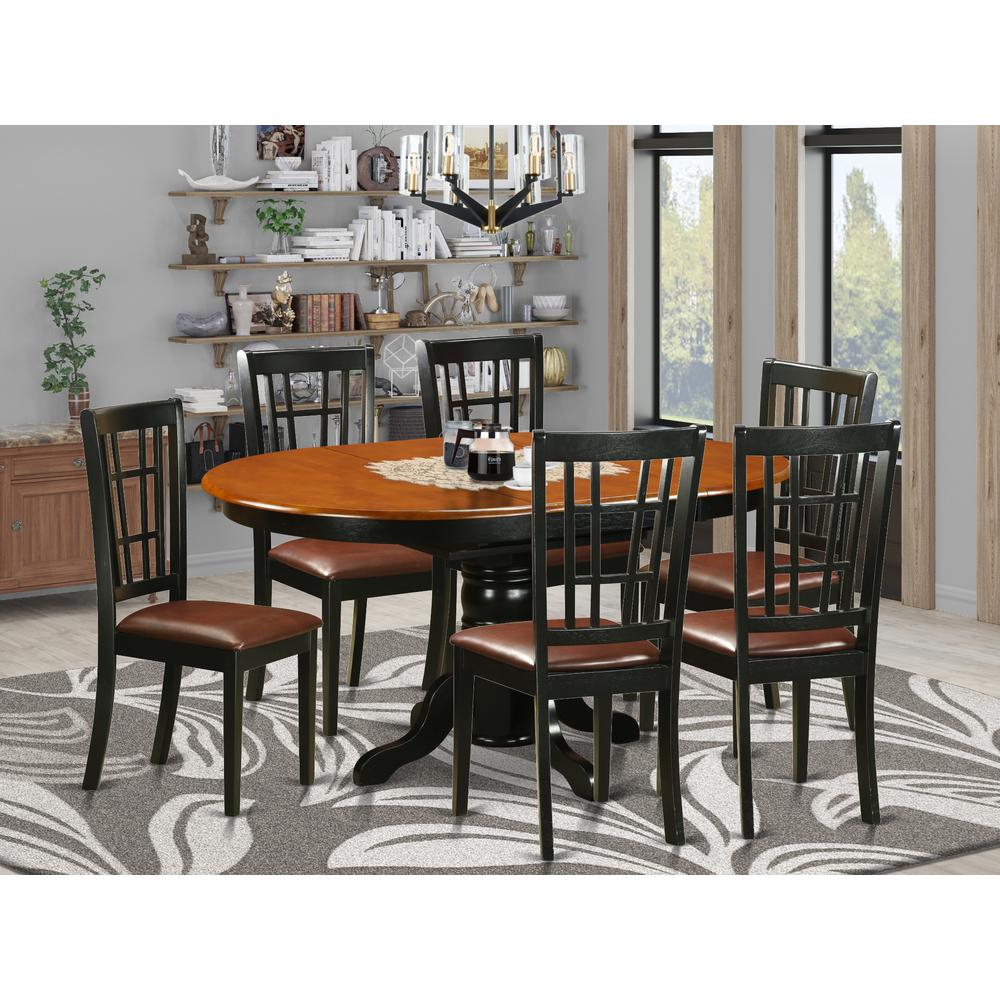 7 Pc Dining Room Set-Dining Table And 6 Wooden Kitchen Chairs By East West Furniture | Dining Sets | Modishstore