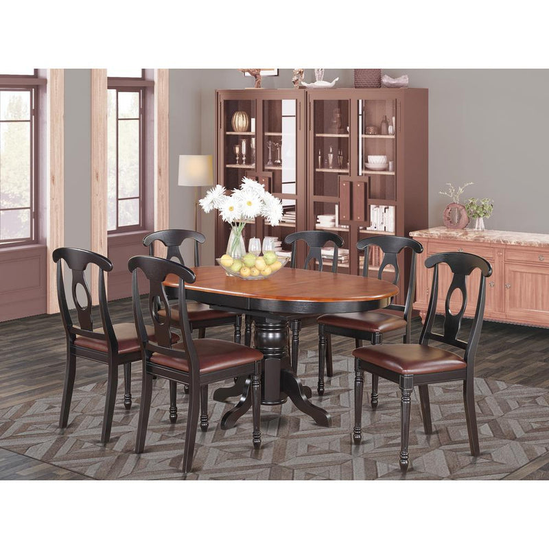 7 Pc With Pedestal Oval Dining Table And 6 Dining Chairs. By East West Furniture | Dining Sets | Modishstore