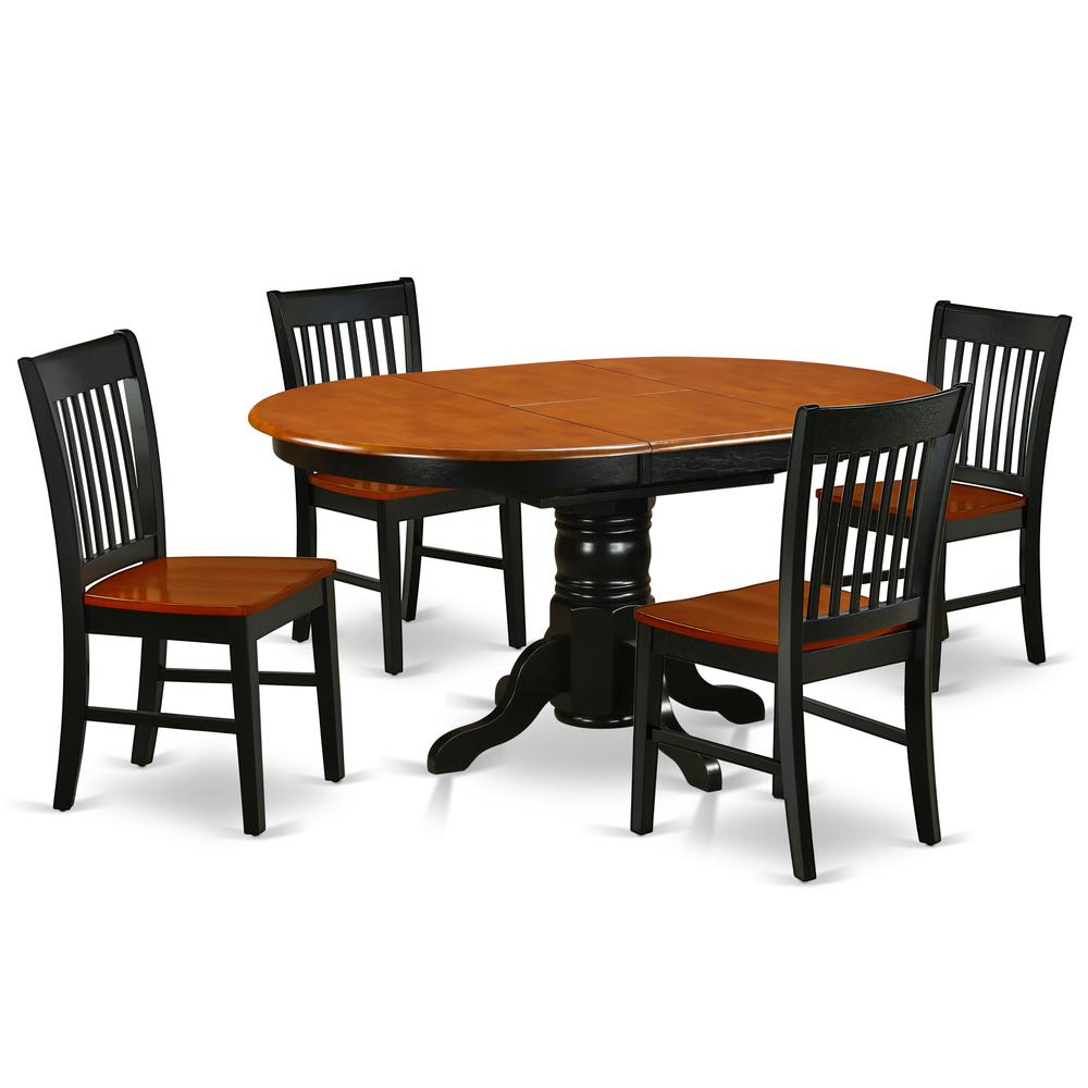 Dining Room Set Black & Cherry KENO5-BCH-W By East West Furniture | Dining Sets | Modishstore - 2