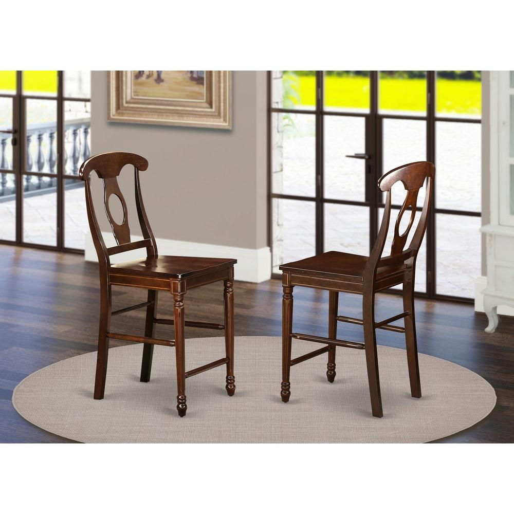 Kenley Counter Height Stools With Wood Seat In Black And Cherry Finish, Set Of 2 By East West Furniture | Dining Chairs | Modishstore - 4