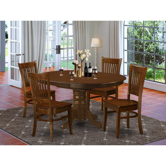 5 Pc Set Kenley Dining Table With A Leaf And 4 Wood Kitchen Chairs By East West Furniture | Dining Sets | Modishstore