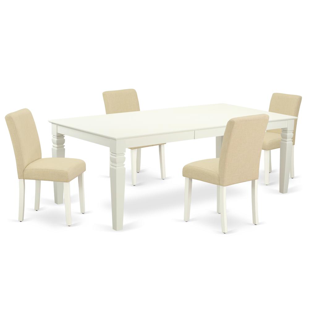 Dining Room Set Linen White LGAB5-LWH-02 By East West Furniture | Dining Sets | Modishstore - 2