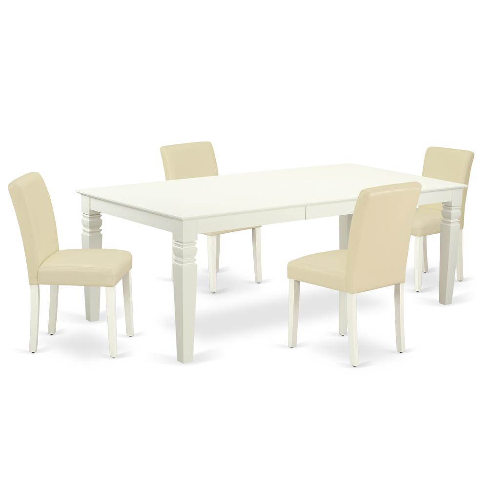 Dining Room Set Linen White LGAB5-LWH-64 By East West Furniture | Dining Sets | Modishstore - 2