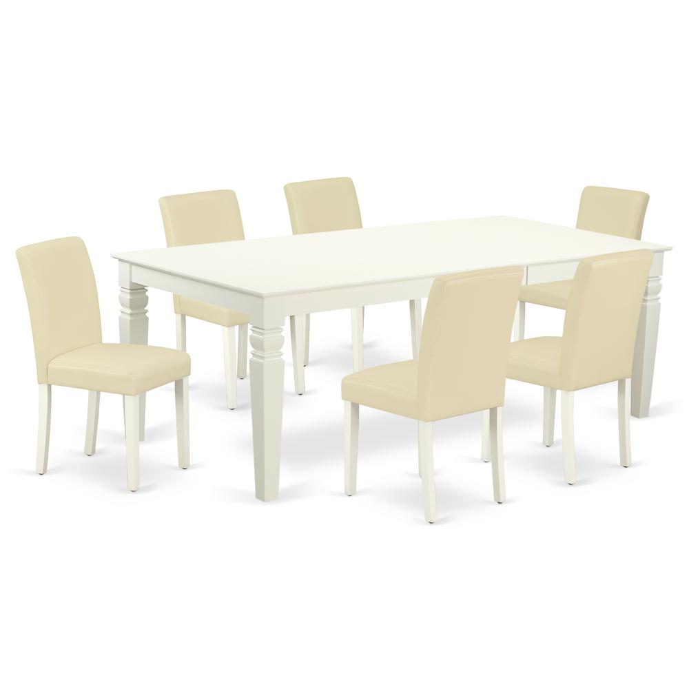 Dining Room Set Linen White LGAB7 - LWH - 64 By East West Furniture | Dining Sets | Modishstore - 2