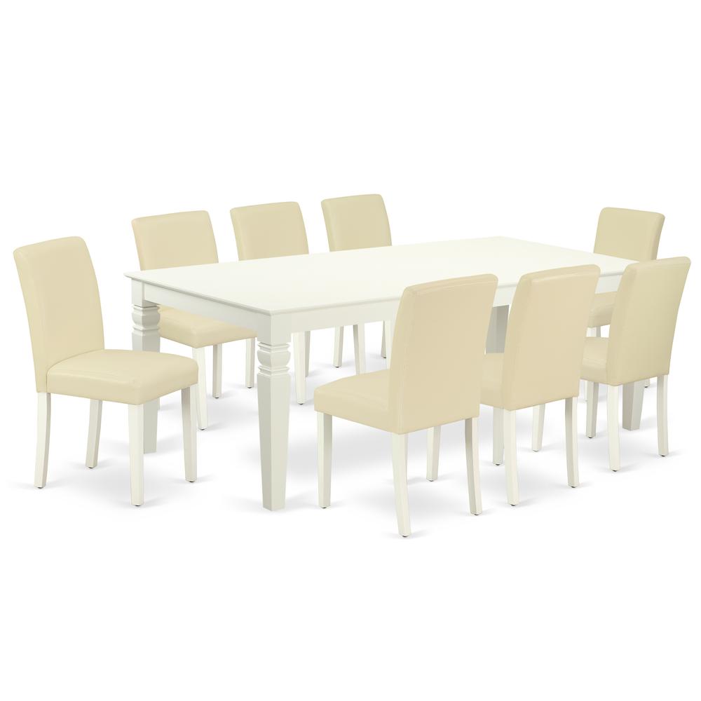 Dining Room Set Linen White LGAB9-LWH-64 By East West Furniture | Dining Sets | Modishstore - 2