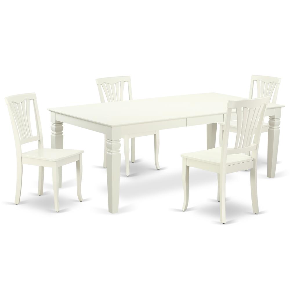 Dining Room Set Linen White LGAV5-LWH-W By East West Furniture | Dining Sets | Modishstore - 2
