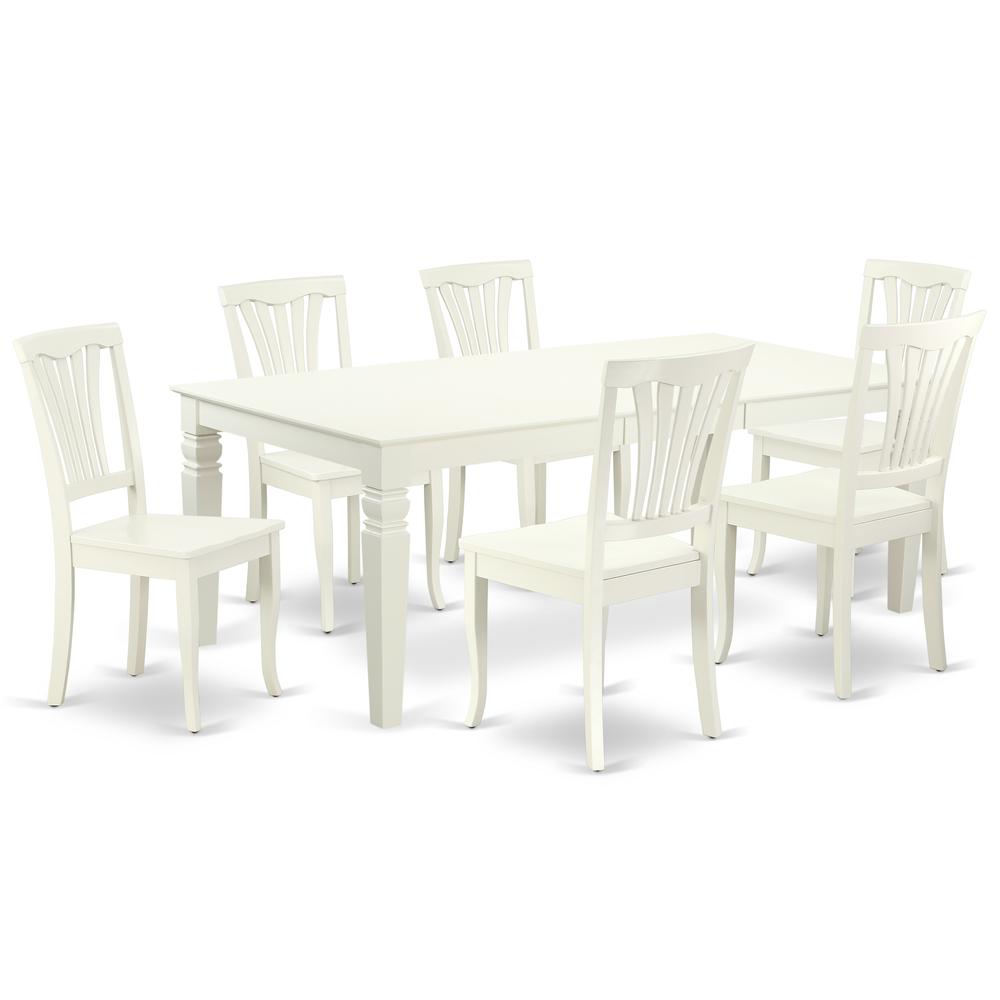 Dining Room Set Linen White LGAV7-LWH-W By East West Furniture | Dining Sets | Modishstore - 2