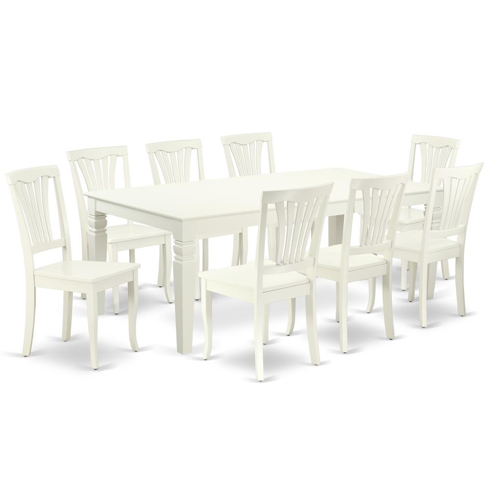 Dining Room Set Linen White LGAV9-LWH-W By East West Furniture | Dining Sets | Modishstore - 2