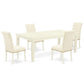 Dining Room Set Linen White LGBR5 - LWH - 02 By East West Furniture | Dining Sets | Modishstore - 2