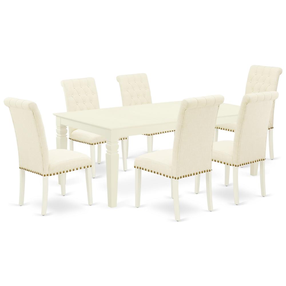 Dining Room Set Linen White LGBR7 - LWH - 02 By East West Furniture | Dining Sets | Modishstore - 2