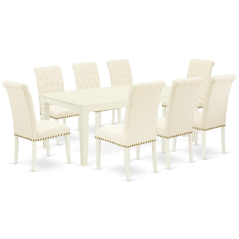 Dining Room Set Linen White LGBR9 - LWH - 02 By East West Furniture | Dining Sets | Modishstore - 2