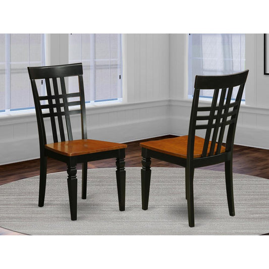 Logan Dining Chair With Wood Seat - Black & Cherry Finish., Set Of 2 By East West Furniture | Dining Chairs | Modishstore