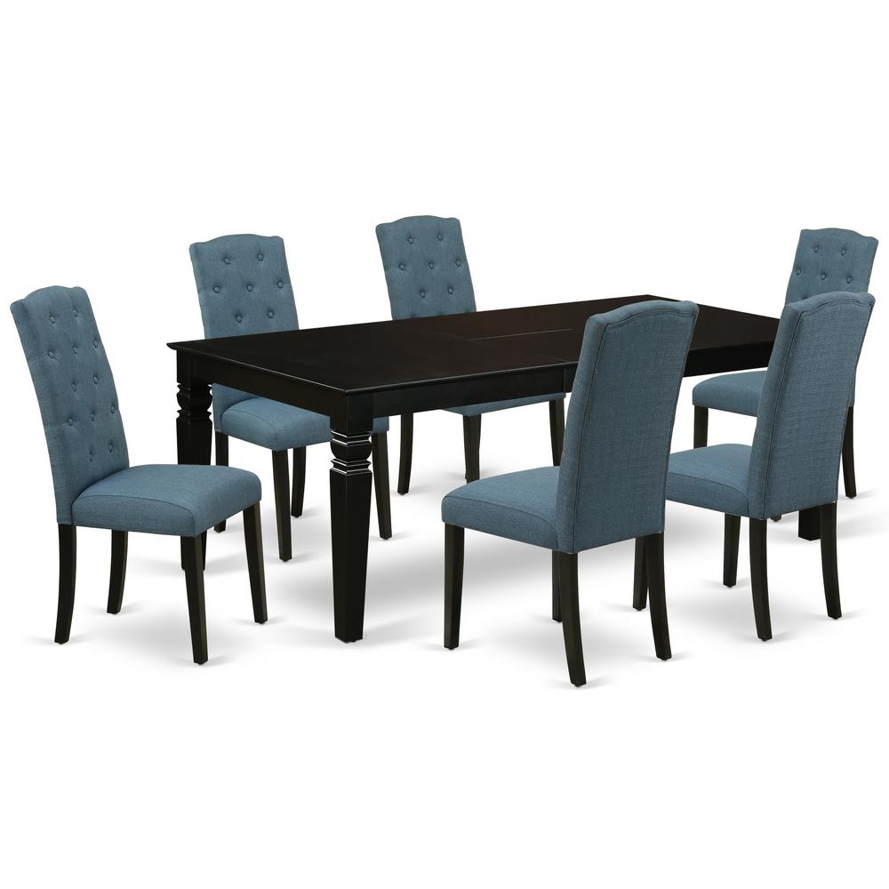 Dining Room Set Black LGCE7-BLK-21 By East West Furniture | Dining Sets | Modishstore - 2